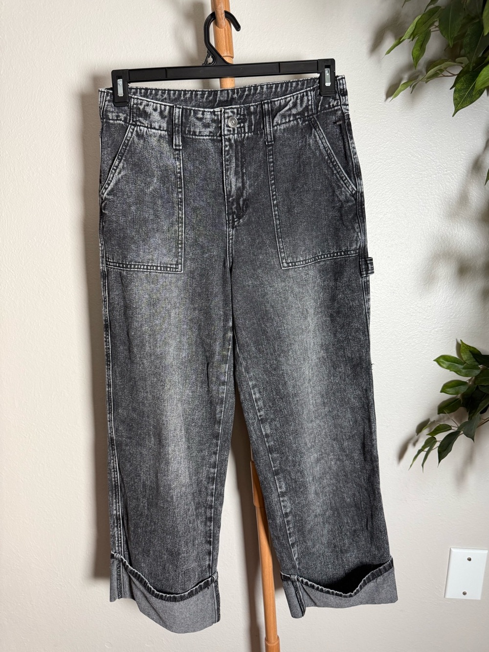 And Now This Black Denim Wide Leg Jeans Size 29 NWOT